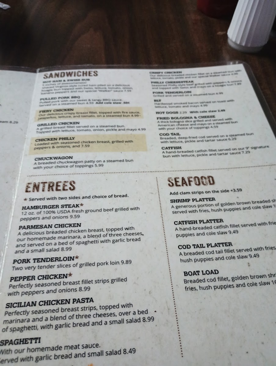 Walker's Restaurant Menu - Image 4